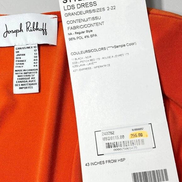 NEW JOSEPH RIBKOFF Women's Midi Wrap Dress – Size 10 – Orange – Fit & Flare - Picture 3 of 9